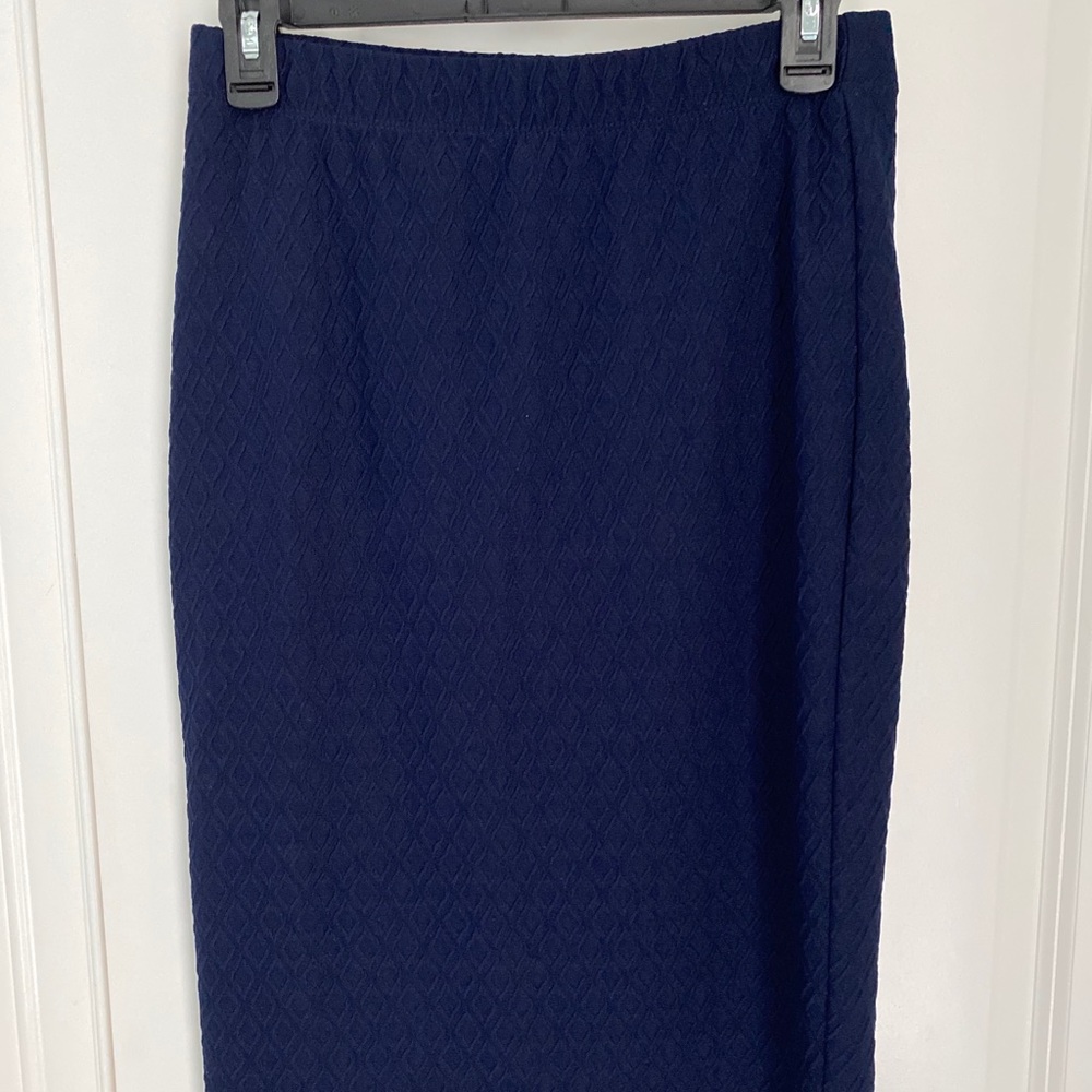 Aqua navy blue pencil fitted skirt